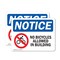 Signmission No Bicycles Allowed In Building, 10 in W x Rectangle, Vinyl Decal OS-2PACK-NS-D-710-L-16021 - alternate 1